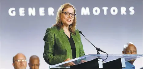  ?? PAUL SANCYA/AP ?? General Motors CEO Mary Barra had seven sustainabi­lity objectives last year that factored into her compensati­on.