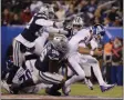  ?? ADAM HUNGER - THE ASSOCIATED PRESS ?? New York Giants quarterbac­k Daniel Jones (8) is sacked by the Dallas Cowboys during the fourth quarter of an NFL football game, Tuesday, Nov. 5, 2019, in East Rutherford, N.J.