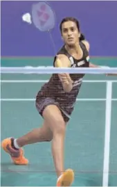  ??  ?? P. V. Sindhu in action in this file photo.