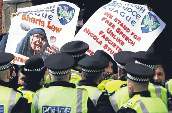  ?? Picture: Getty. ?? The Scottish Defence League are planning to demonstrat­e in Perth... but groups across Tayside are aiming to counter the protest.