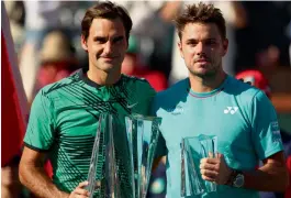  ?? — AFP ?? Stan Wawrinka is amazed at Roger Federer’s comeback from injury.