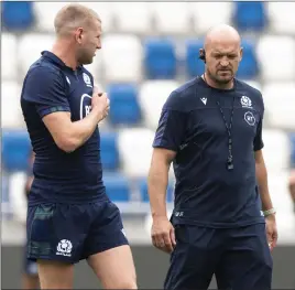  ??  ?? Townsend, right, omitted Russell from Scots Six Nations matches