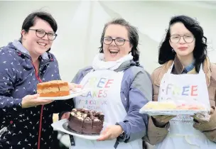  ?? Pictures: Dominic Salter ?? From left: Belinda Hulse, Nicola Birtwistle and Katie Renwick from Free Cakes for Kids UK