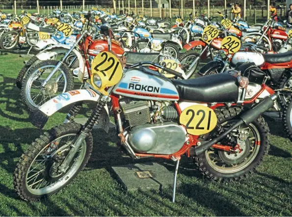  ??  ?? Above: Rokon built some interestin­g bikes for the 1975 ISDT.