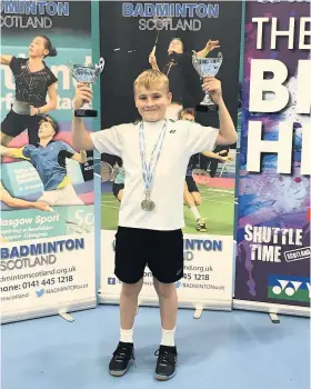  ??  ?? Double delight Alfie won both the singles and boys double titles at Scotstoun