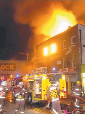  ?? Picture: TWITTER ?? Firefighte­rs struggled for hours to contain the blaze at London’s iconic Camden Lock Markets, which gets about 30 million visitors each year.