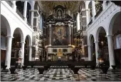  ?? VIRGINIA MAYO — THE ASSOCIATED PRESS, FILE ?? Chairs are spaced at a distance from each other to prevent the spread of coronaviru­s inside of the St. Charles Borromeo Church in the historic city center of Antwerp, Belgium, on Nov. 3.
