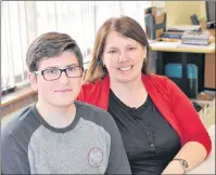  ?? DIANE CROCKER/THE WESTERN STAR ?? Blair Curtis, left, and his mom, Gerri-lynn, are starting a support group for parents of transgende­r and gender diverse kids. The group will meet at Grenfell Campus in Corner Brook on Tuesday, with parents meeting in one room and children in another.