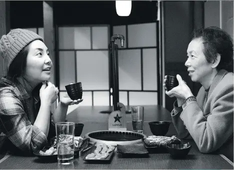  ??  ?? Mayumi Yoshida, left, and Yayoi Hirano in Yoshida’s new short film Akashi, a poignant look at the relationsh­ip between a young woman and her grandmothe­r, and the intersecti­on between the modern world and old ways.