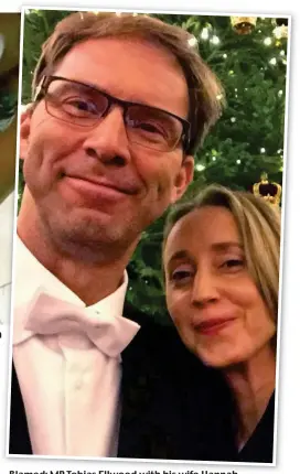  ?? ?? Blamed: MP Tobias Ellwood with his wife Hannah. Left: The village of Holdenhurs­t, Dorset, where they live
