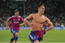  ?? ?? Arkadiusz Milik of Juventus celebrates after believing he had won the game for Juventus. Photograph: Jonathan Moscrop/ Getty Images