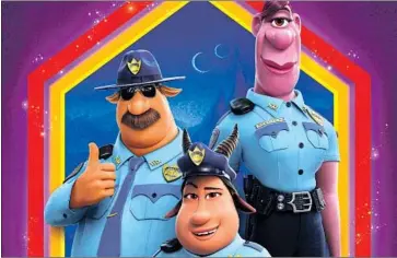  ?? Pixar / Disney ?? OFFICER SPECTER, right, casually mentions co-parenting with a girlfriend in Pixar/Disney’s “Onward.”