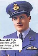  ?? ?? Memorial Flight Lieutenant Sandy Gunn.picture by RJM Colourisat­ions