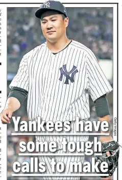  ??  ?? WITH A SMILE: Masahiro Tanaka, who allowed one run on two hits while striking out 14, walks off the mound after the eighth inning of the Yankees’ 6-1 win over the Rays.