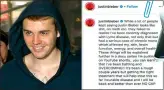  ?? ?? Justin Beiber announces his Lyme disease diagnosis on Instagram