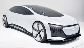  ??  ?? Autonom ist das neue autogen: Audi Aicon, eine viertürige, voll autonom fahrende Designvisi­on, ganz ohne Lenkrad und Pedale.