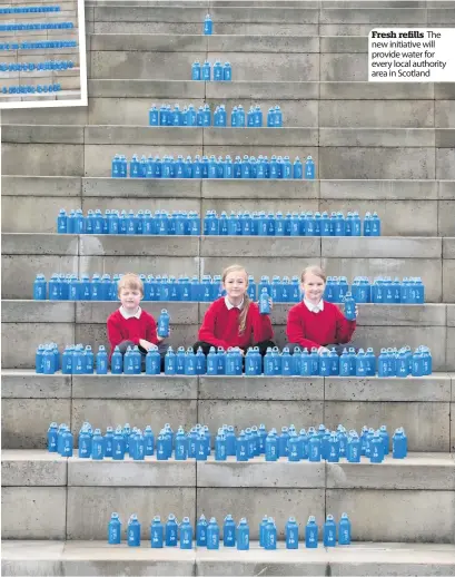  ??  ?? Fresh refills The new initiative will provide water for every local authority area in Scotland