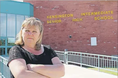  ?? MILLICENT MCKAY/JOURNAL PIONEER ?? Patricia Cole, president of the KISH parent council, wants to know how the government’s plan to allocate teachers elsewhere will affect students and staff at the school.