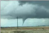  ?? SCOTT LUNA — CONTRIBUTE­D ?? A tornado was spotted touching down north of Chico in Tehama County, Monday afternoon.