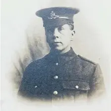  ??  ?? Private James Henderson in his military uniform.
