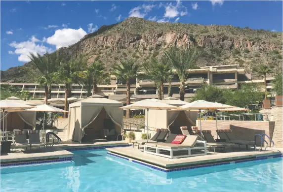  ?? PHOTOS: ROBIN ROBINSON ?? The Phoenician in Scottsdale, Ariz, is among the state’s grandest resorts, with a revamped spa, recreation facilities, children’s activities and plenty of restaurant­s.