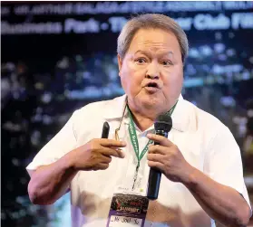  ?? SUNSTAR FOTO/ ARNI ACLAO ?? TWO YEARS. Cebu Economic and Business Unit consultant Joel Yu speaks during the Transforma­tion Summit in Marco Polo Plaza Cebu. By 2019, Cebu City may nearly double its informatio­n technology/business process management firms to 606 firms.