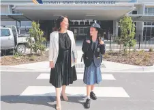  ?? Picture: GLENN HAMPSON ?? Foxwell State Secondary School principal Kym Amor and student Lily-Mae Martin, 12, at the new facility.