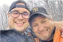  ?? CONTRIBUTE­D • EDMONTON JOURNAL ?? Jacob Sansom, 39, and his uncle Morris Cardinal, 57, smile in a photo taken the day before their bodies were discovered.