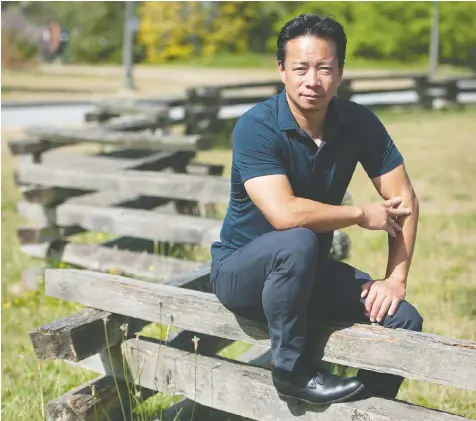  ?? JASON PAYNE ?? Ken Sim, an NPA candidate in the 2018 mayoral race who narrowly lost, is looking to run again in 2022 against his old party. He says if he is elected he will ask the province to get rid of the elected park board.