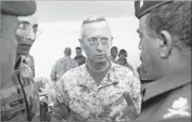  ?? Rick Loomis Los Angeles Times ?? MARINE GEN. James N. Mattis is Donald Trump’s choice to head the Defense Department, but the law requires seven years out of uniform to qualify.