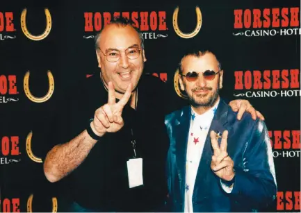  ??  ?? DAVID FISHOF on the road in the 1990s with Ringo Starr.