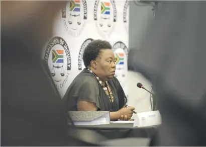  ?? Picture: Refilwe Modise ?? EMOTIONAL. Acting GCIS director-general Phumla Williams testifies at the Commission of Inquiry into State Capture in Johannesbu­rg yesterday.