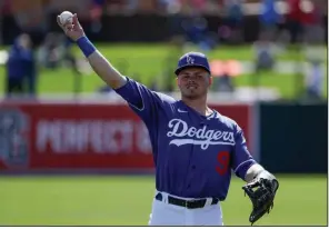  ?? (AP/Gregory Bull) ?? Los Angeles Dodgers second baseman Gavin Lux is a rookie to watch in 2020. Lux was the No. 20 pick in the 2016 draft and hit .347 in the minor leagues last season.