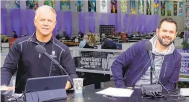  ?? GETTY ?? Boomer Esiason (l.) and Gregg Giannotti think college football players are getting virus on purpose.