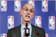  ?? JULIE JACOBSON — THE ASSOCIATED PRESS FILE ?? NBA commission­er Adam Silver speaks during a news conference in New York.