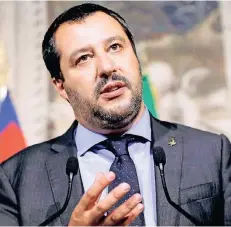  ?? FOTO: DPA ?? Matteo Salvini, Vorsitzend­er der Lega-Partei in Italien.