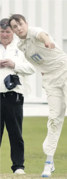  ??  ?? Tom Hartley took six wickets for front-runners Ormskirk