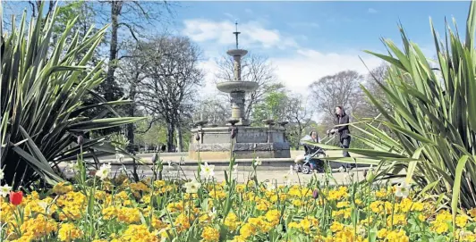  ??  ?? The floral arrangemen­ts on Union Street are a poignant reminder of one of Aberdeen’s former glories as a City in Bloom champion in the not too distant past, when public spaces like Victoria Park, above, were a riot of colour