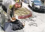  ?? L.A. COUNTY SHERIFF’S DEPARTMENT VIA AP ?? The FBI is investigat­ing actions of Los Angeles sheriff ’s deputies in the June 24 arrest of two people in a grocery store parking lot in Lancaster.