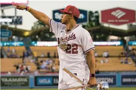  ?? MARK J. TERRILL/AP ?? Washington Nationals outfielder Juan Soto won the MLB Home Run Derby Monday night in Los Angeles.