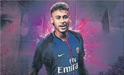  ?? FOTO: PSG ?? Fotomontaj­e del PSG Una vez que Neymar firmó su contrato con el conjunto galo en Barcelona, el club hizo oficial su fichaje