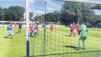  ??  ?? Stroll in the sun Action from Saturday’s friendly at Stranraer