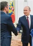  ?? Foto: afp ?? Lothar Matthäus (links) war zu Gast Wladimir Putin. bei