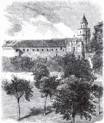  ?? 1862 ENGRAVING VIA WIKIMEDIA COMMONS ?? Medieval . . . The Trisulti Charterhou­se, site of the proposed Steve Bannonback­ed Academy for the JudeoChris­tian West.