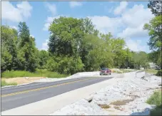  ?? Westside Eagle Observer/RANDY MOLL ?? The new bridge over Flint Creek on Dawn Hill East Road opened at the end of the day on Aug. 26 and is now open to traffic.