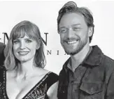  ?? FRANK AUGSTEIN/AP ?? Jessica Chastain and James McAvoy are two of the stars of the upcoming “It Chapter Two.”