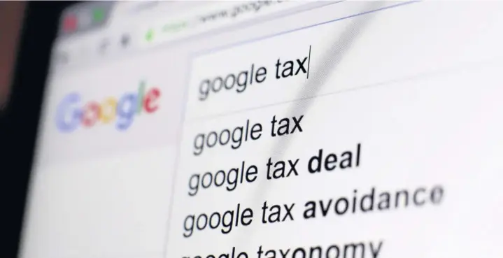  ?? Yui Mok ?? > A Google search page on a laptop screen, as the internet giant’s controvers­ial tax deal with HM Revenue & Customs continues to rankle