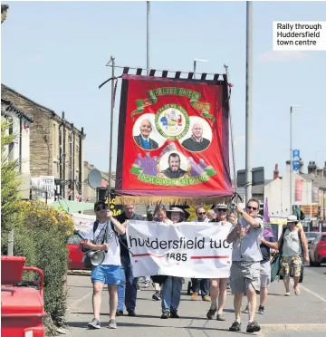  ??  ?? Rally through Huddersfie­ld town centre