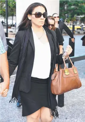  ?? Picture: AAP IMAGE ?? Sharni Mill, the former partner of murdered man Greg Dufty, leaves the Supreme Court in Brisbane.