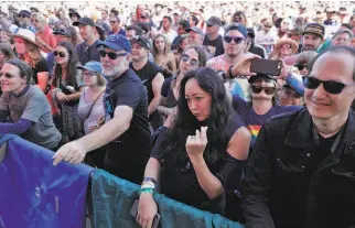  ?? Carlos Avila Gonzalez / The Chronicle 2019 ?? Music fans take in Mavis Staples' performanc­e at the 2019 Outside Lands Music Festival in San Francisco’s Golden Gate Park. The festival is returning to the park in October after going virtual last year because of the pandemic, but tickets are already sold out.